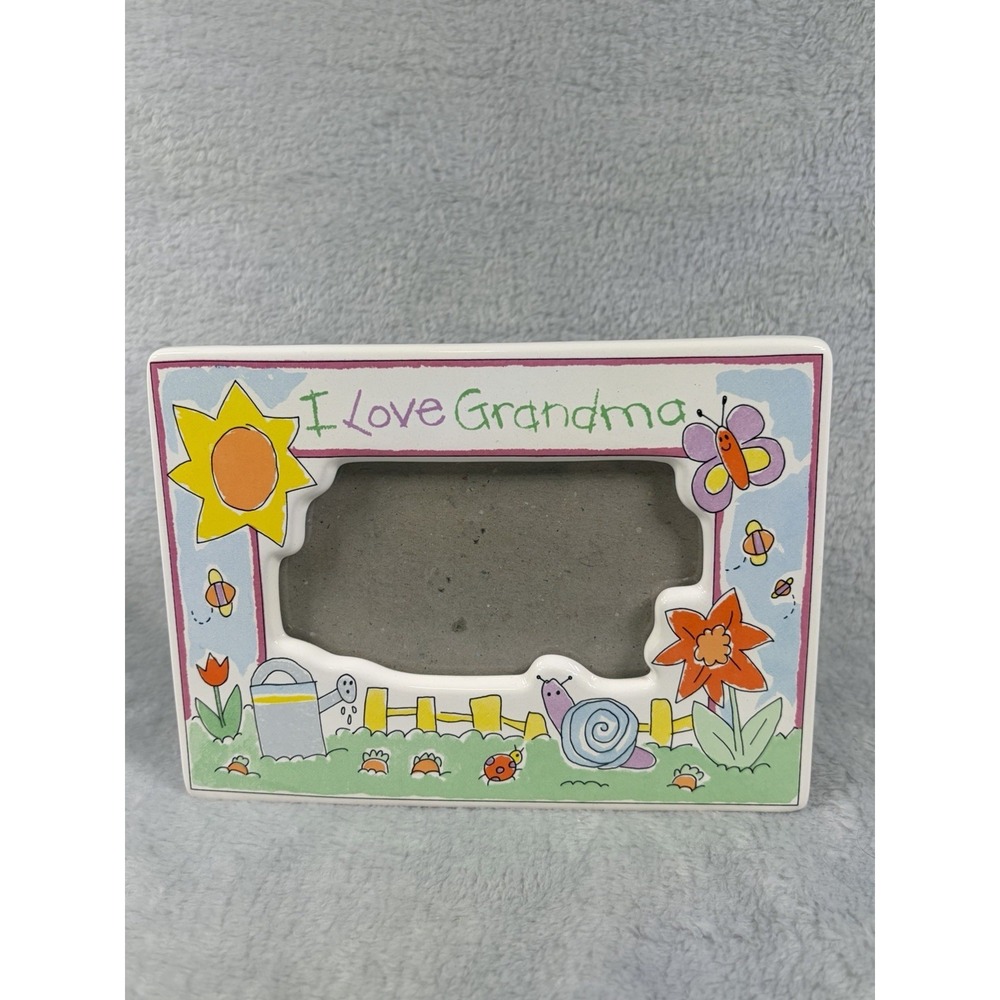 Papel I Love Grandma Ceramic Picture Frame Garden Cottagecore Gift 7x5